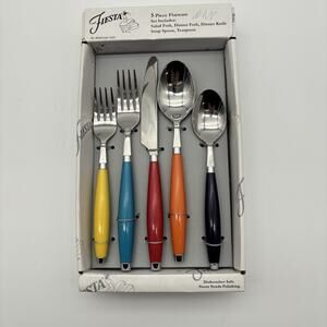 NEW FIESTA WARE 5pc FLATWARE BOX SET. Multi Color Set. New. Very Cool!